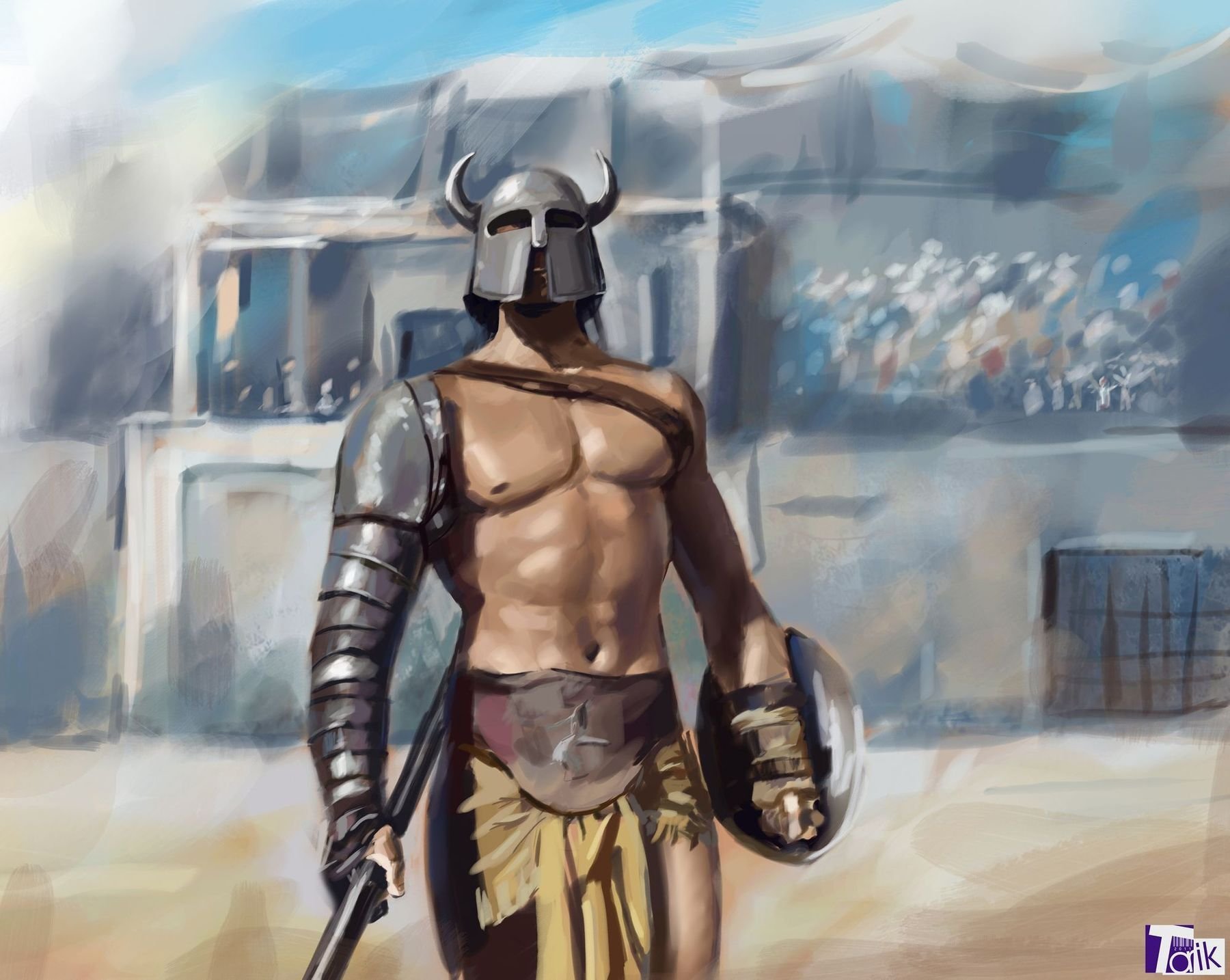 Гладиатор человек. Римский воин Гладиатор.