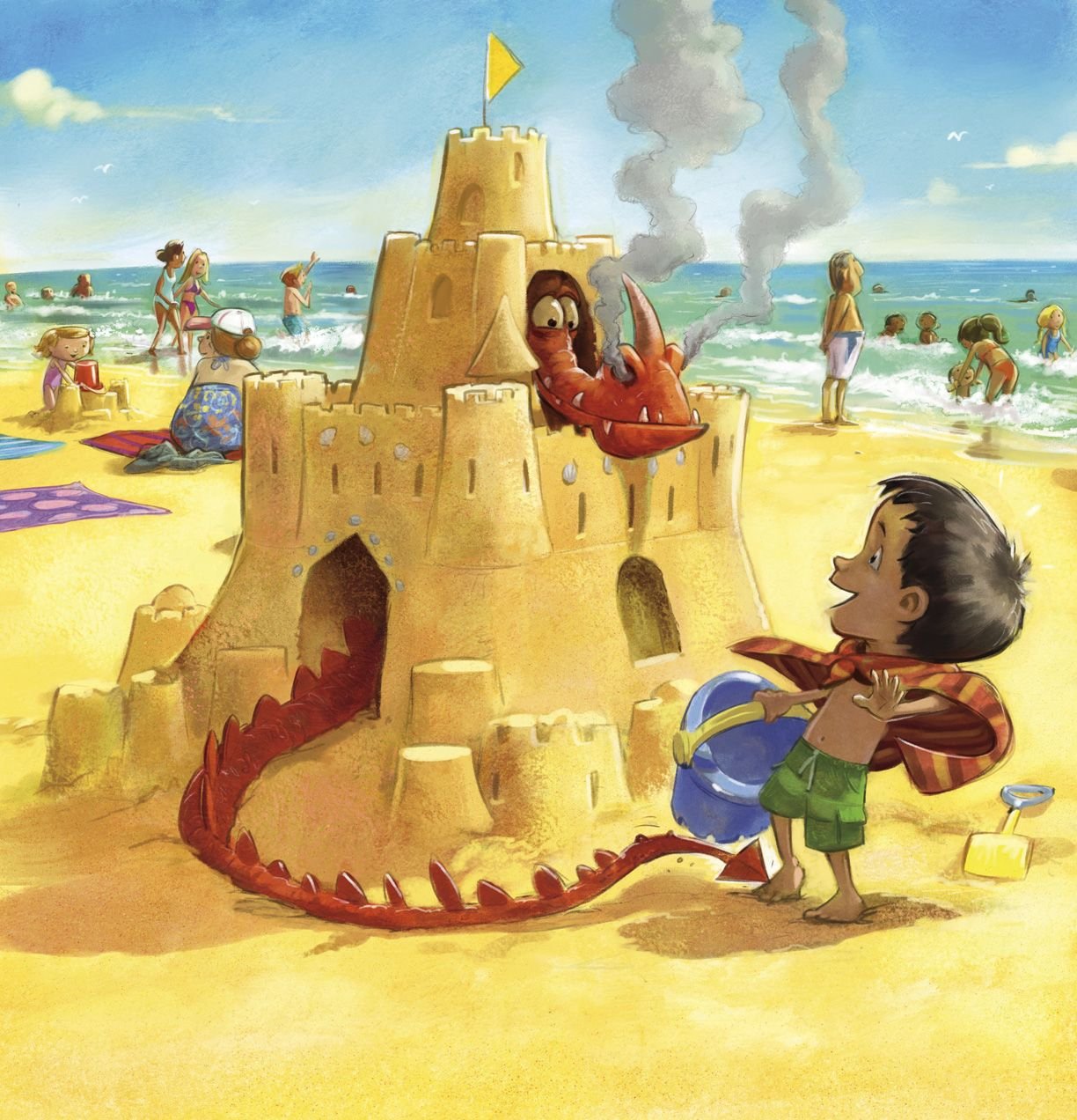 Make a sand castle. Песочный замок мультяшный. Замок из песка. Замки из песка детские. Песочный замок иллюстрация.