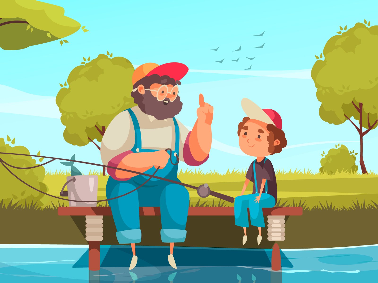 Дедушка ловит рыбу. Дедушка на рыбалке. Дед с внуком на рыбалке. Ltleirfcdyerjvyfhs,fkrt. Дедушка рыбачит с внуком.