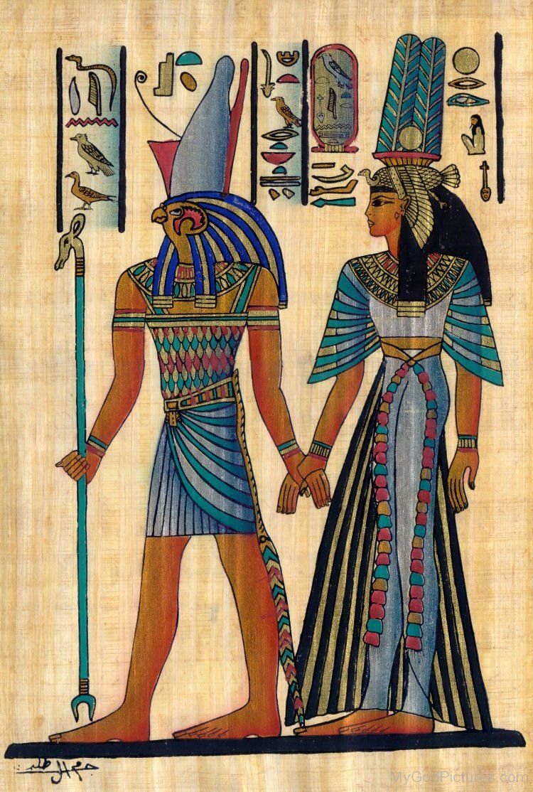 Египет люди боги. Нефертари и Исида. Древние боги и Богини Египта. Гор и Нефертари. Боги древнего Египта на папирусе.