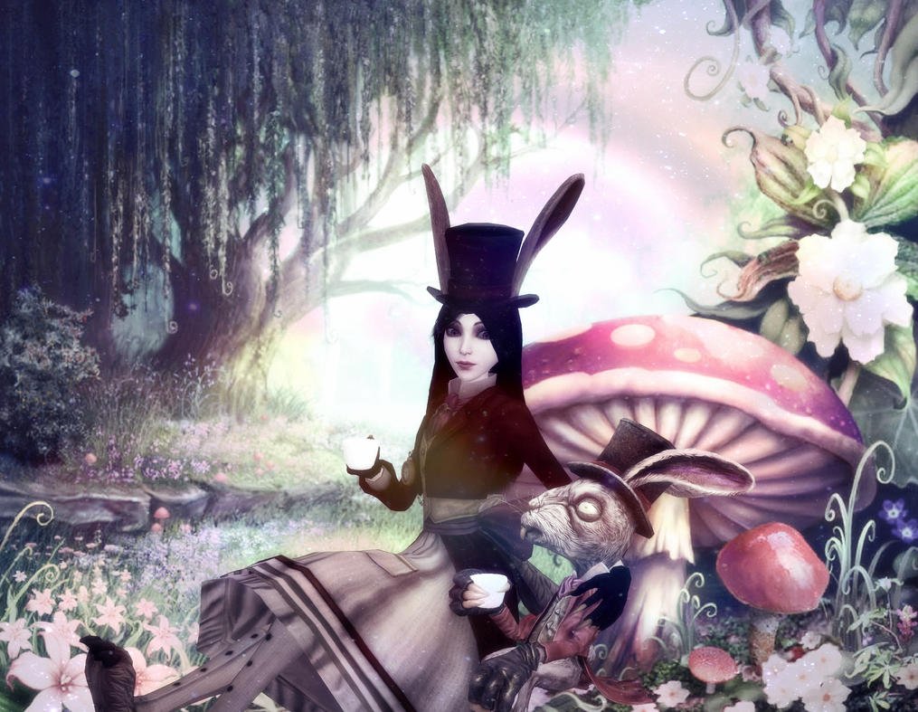 Rabbit hole vocaloid. Alice Madness Returns Мартовский заяц. Alice Madness Returns белый кролик. Alice Madness Returns Алиса и кролик.