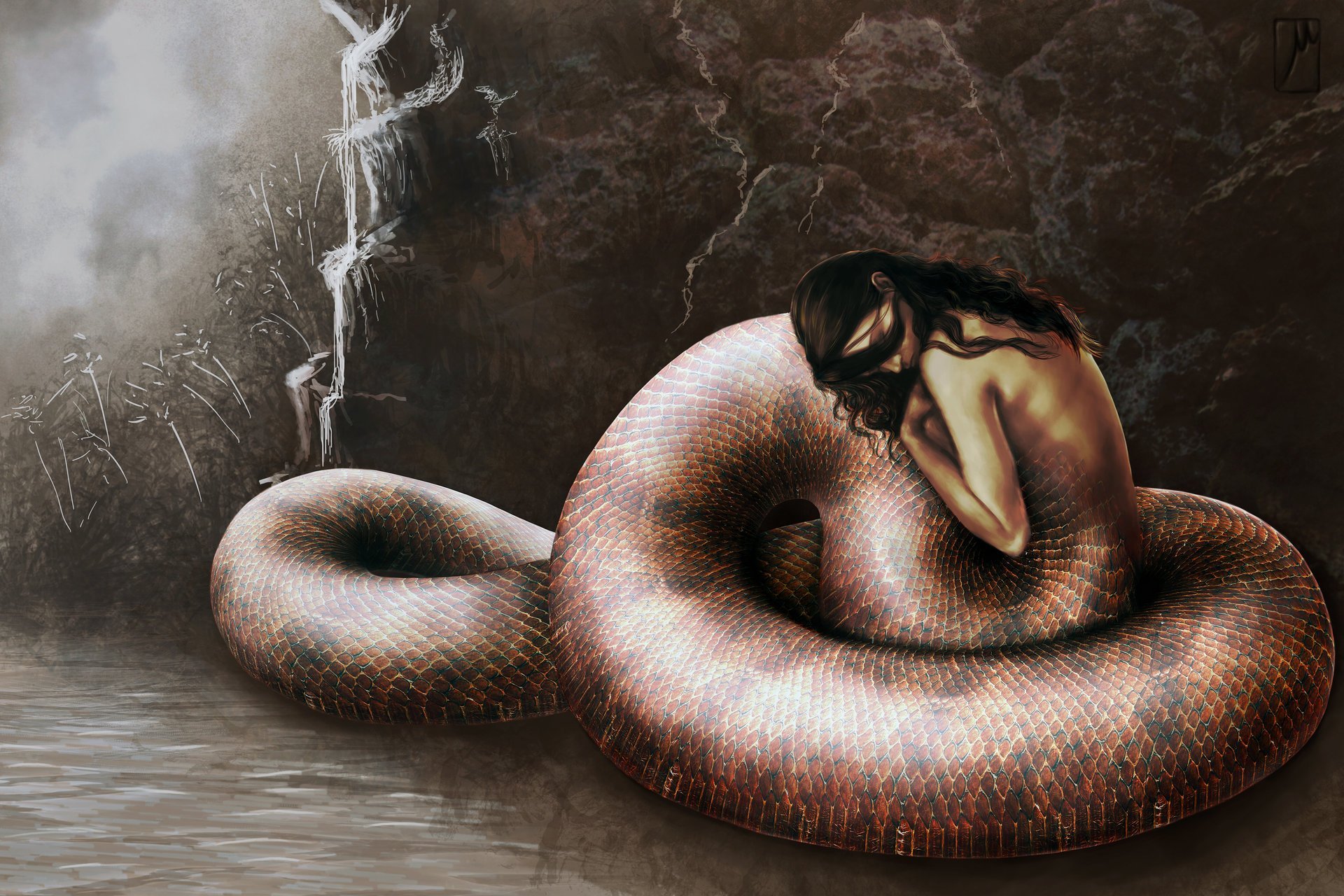 Женщина змея видео. Ехидна змея мифология.