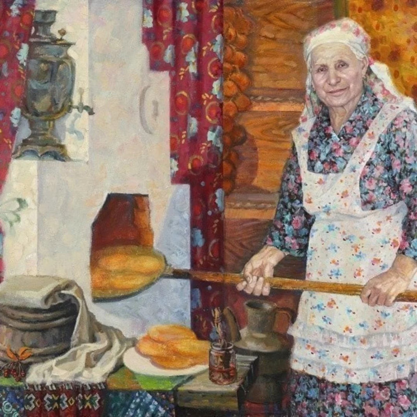Женщина печет хлеб. Мударис Мингазов картины. Мударис Мингазов народный художник.