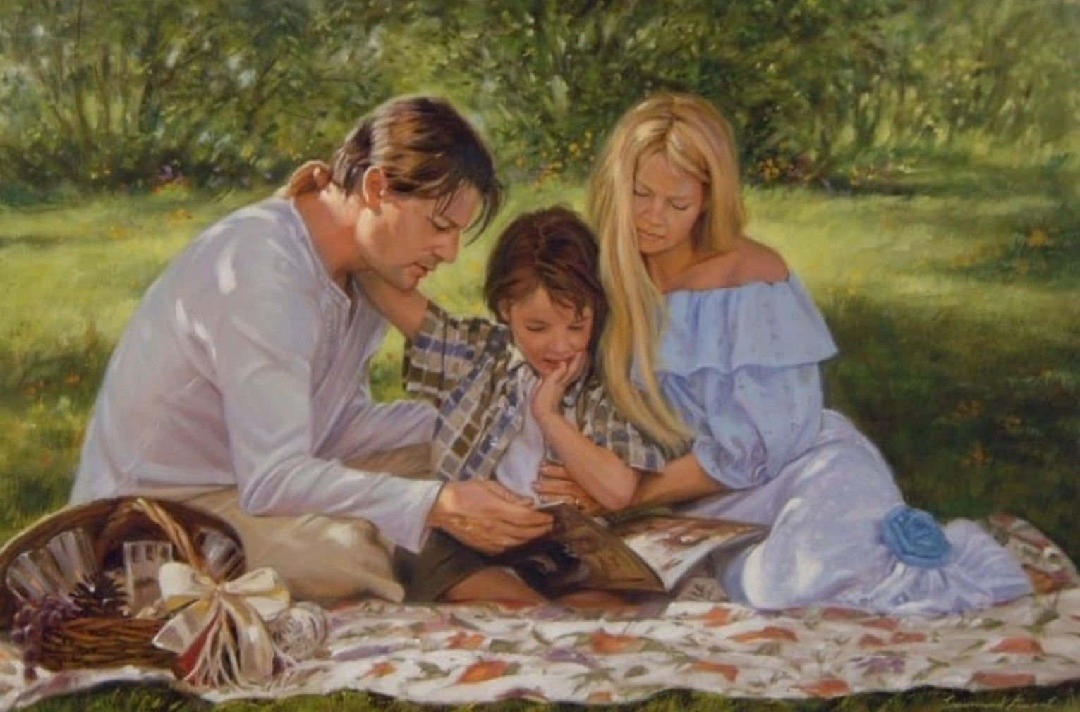 «Семья на Баррикадах» (1848).Крестьянская семья живопись застолье