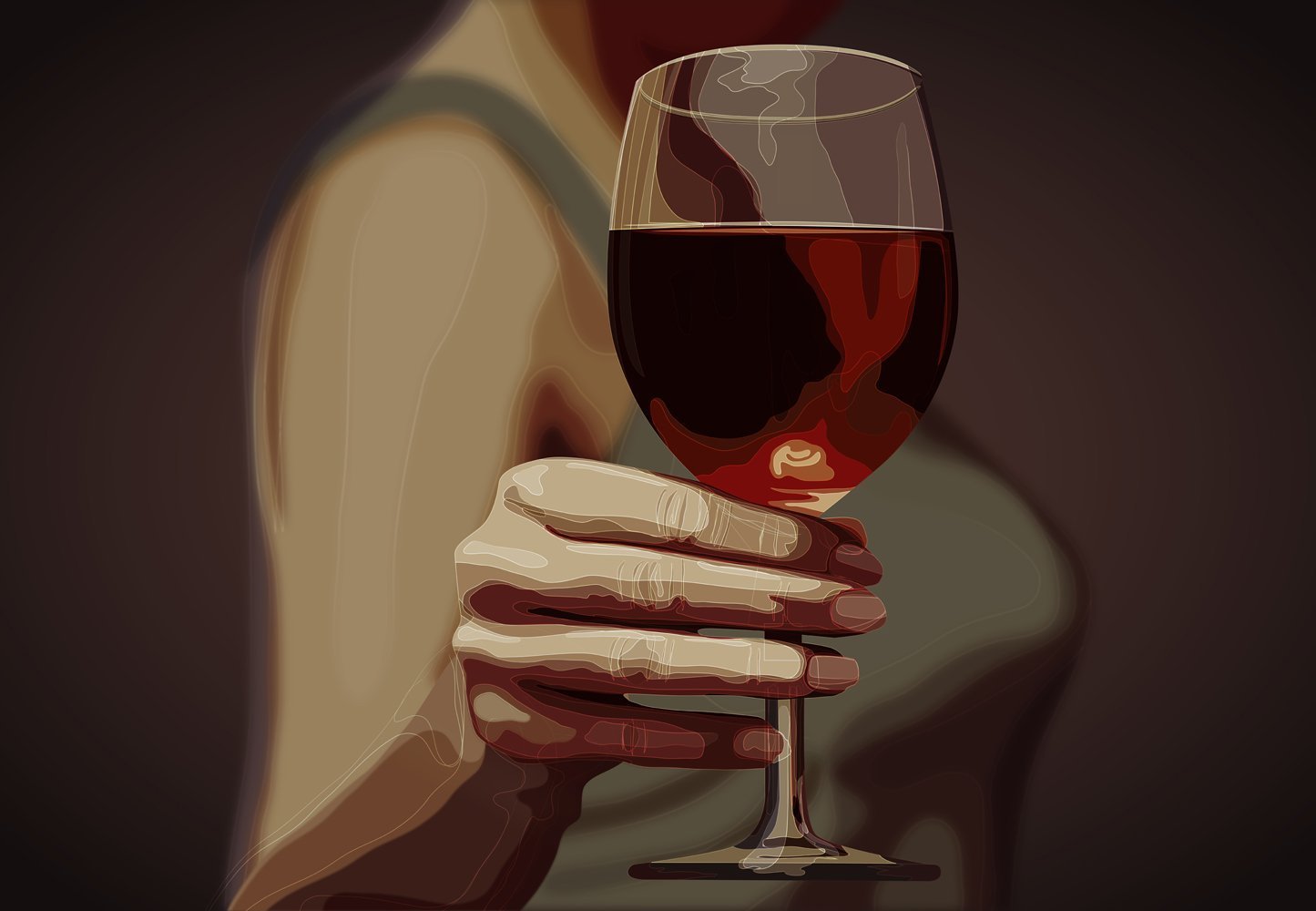Рука с бокалом вина рисунок - 42 фото