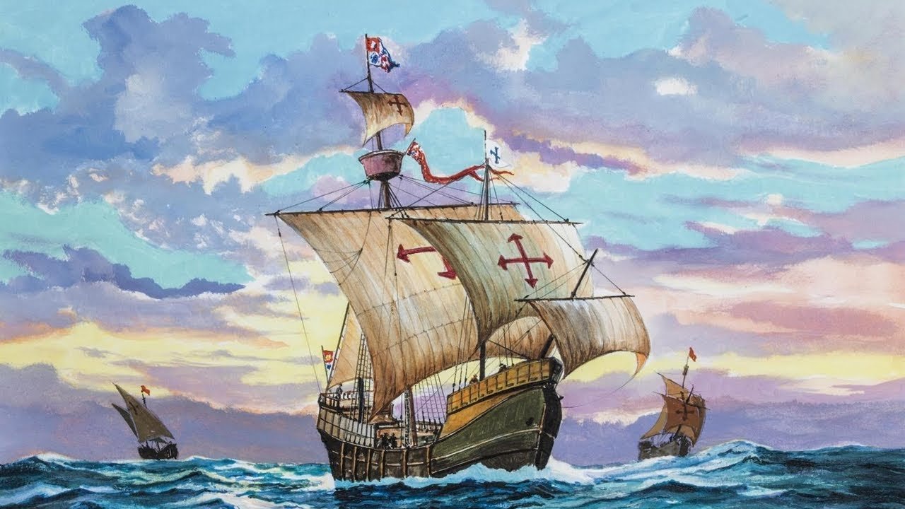 Судно экспедиции колумба. Корабль Христофора Колумба Нинья. Rjhf,km христофорf колумбf.