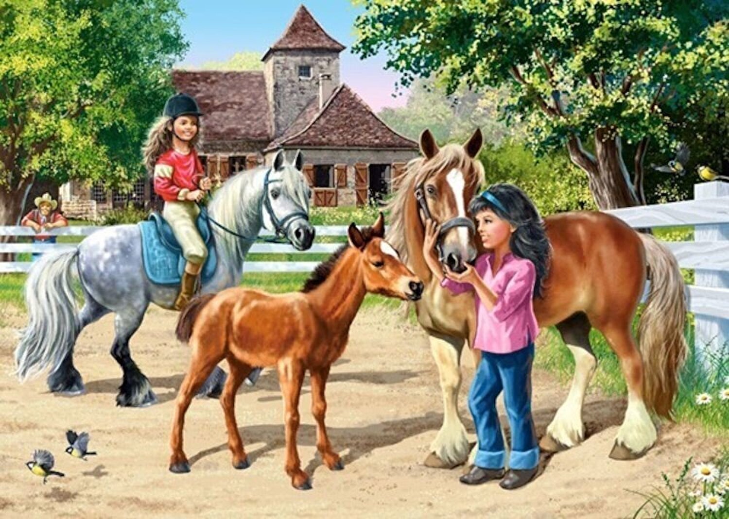 Horse family. Пазл картинка. Семья лошадей. Красивые пазлы для детей. Картина лошади.