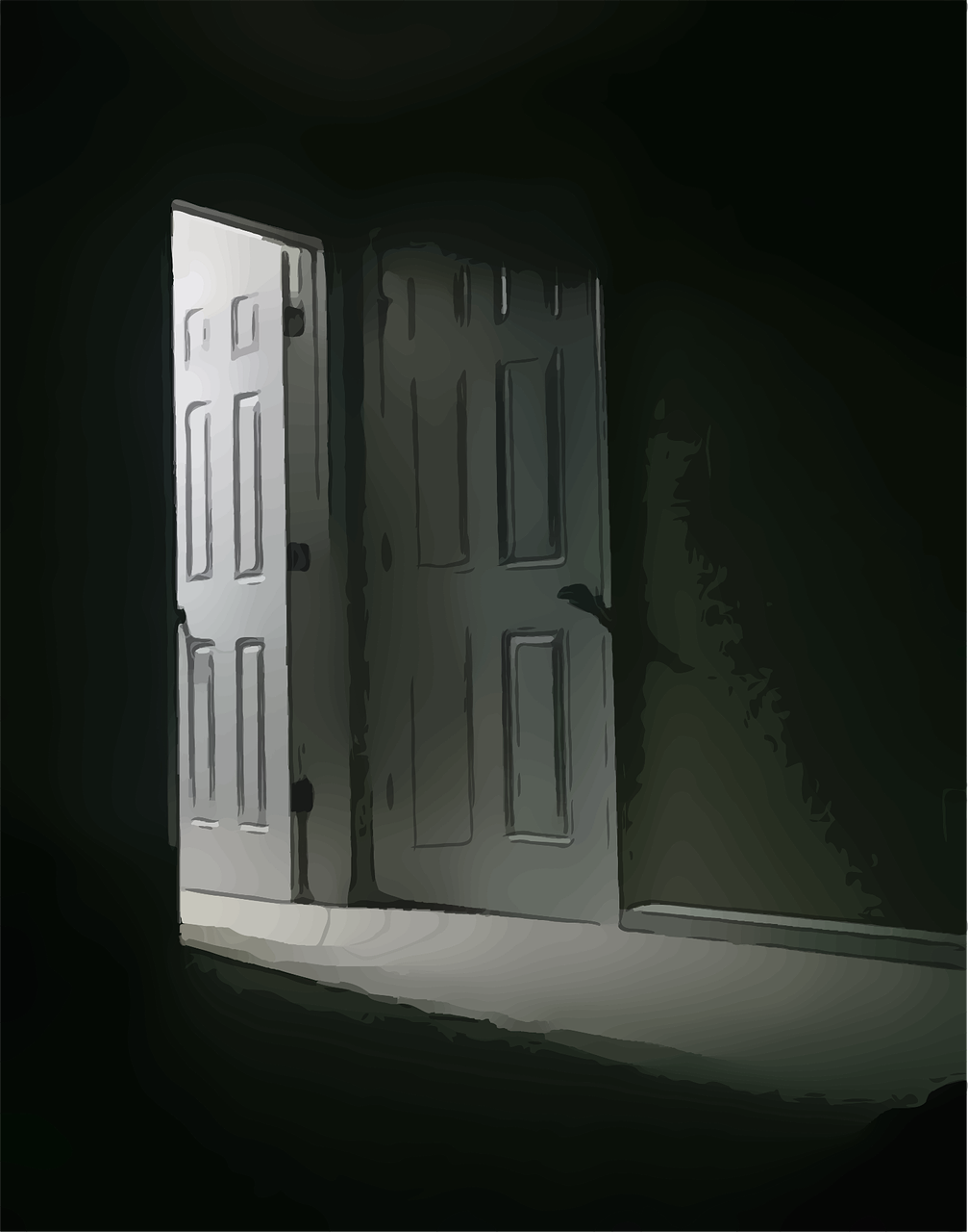 Открытая дверь в темной комнате. Открытая дверь. Дверь в темную комнату. Открытая дверь в темную комнату.