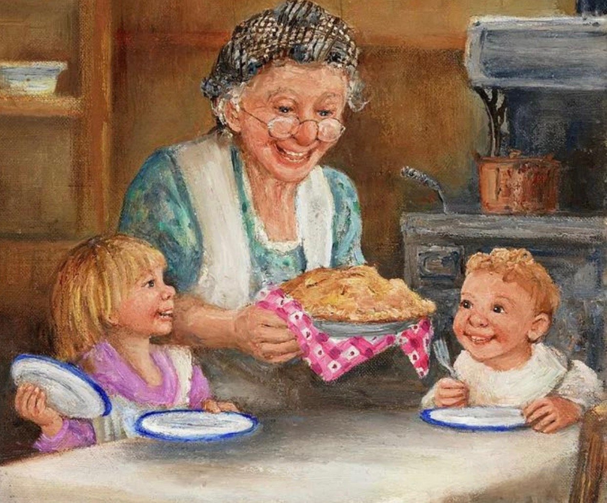 бабушка и три внука богатыря картинки