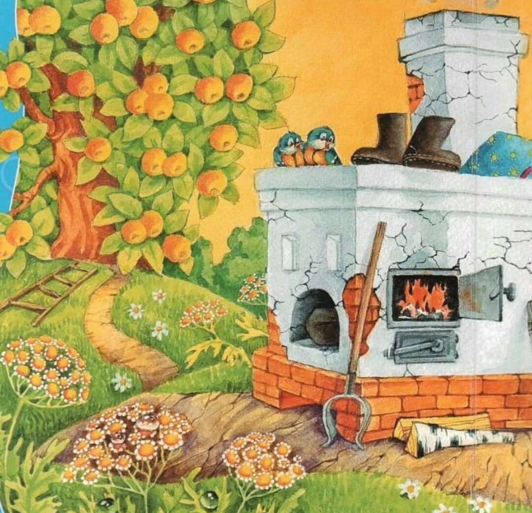 Картинка печка с пирожками для детей