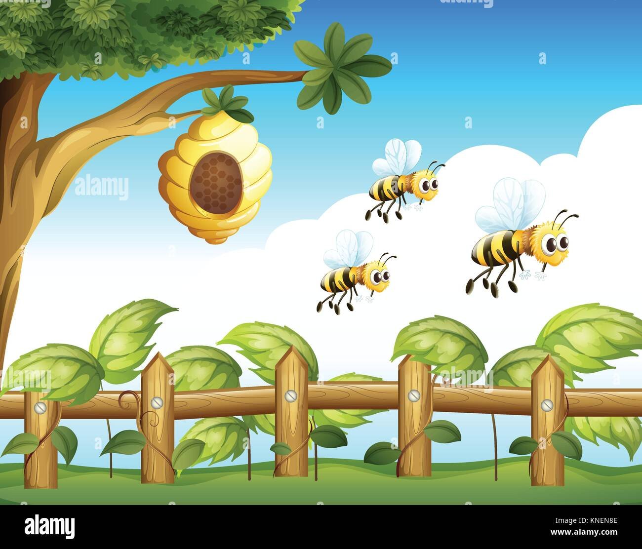 3 пчелы 3 дома. Улей для пчел. Пчелиный улей мультяшный. Улей на дереве для детей. Дерево с ульем мультяшное.