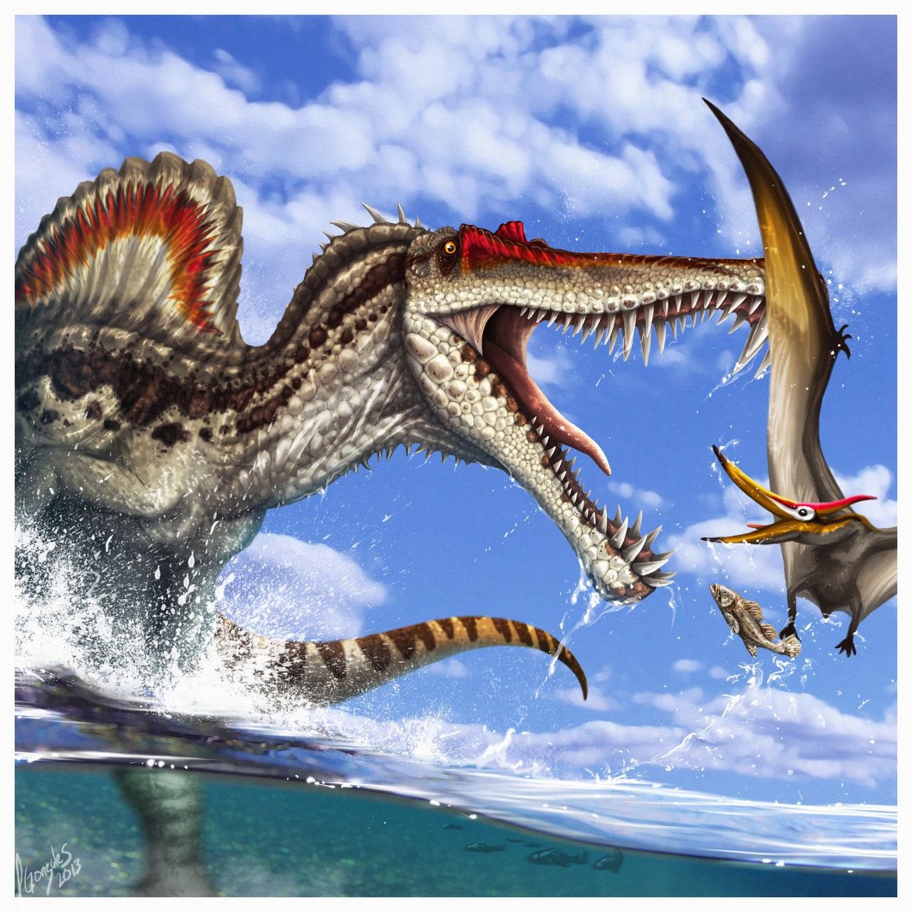 Динозавр жил в воде. Морской Спинозавр. Доисторический спиназавар. Спинозавр монстр. Спинозавр Парус.