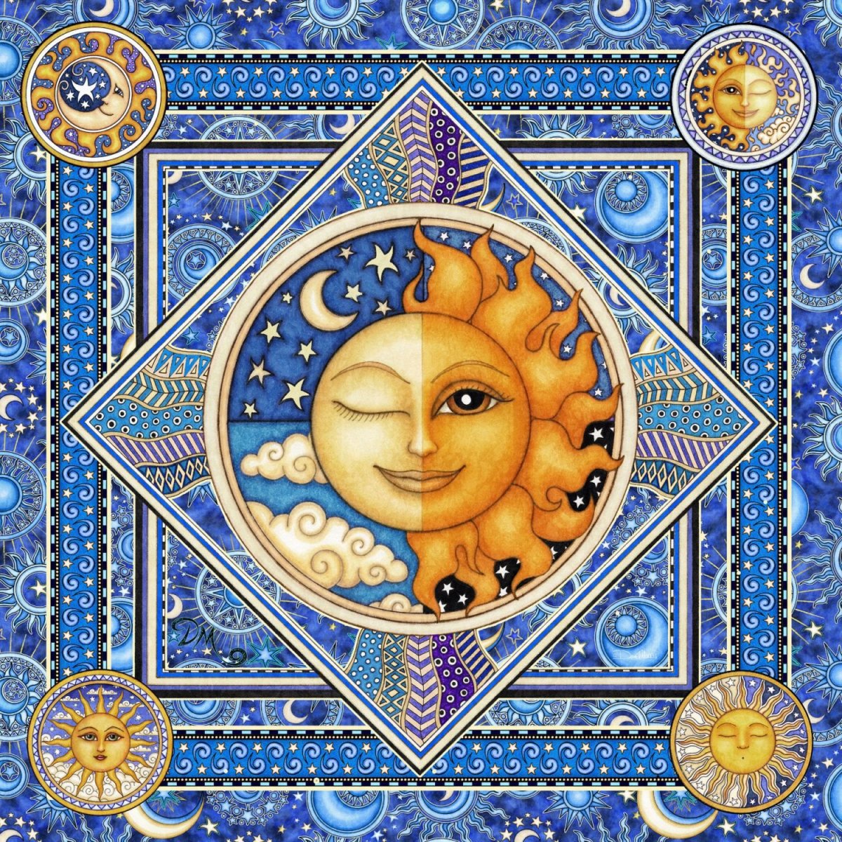Солнце и луна вместе картинка