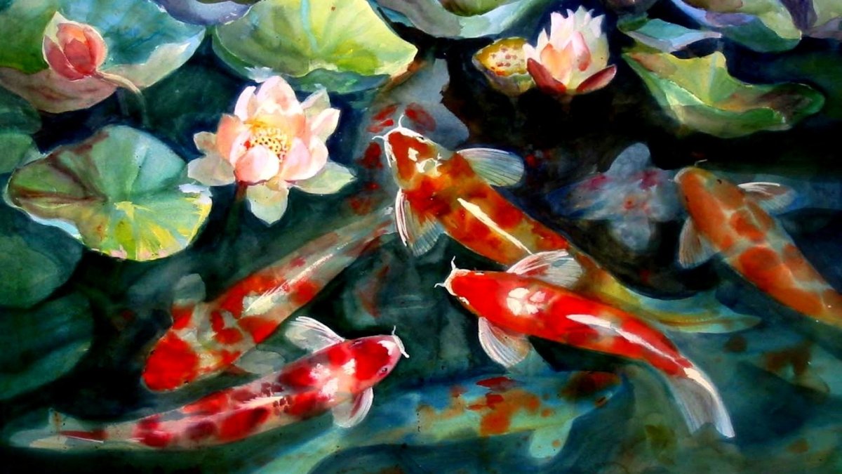 Картинка плавающие рыбки