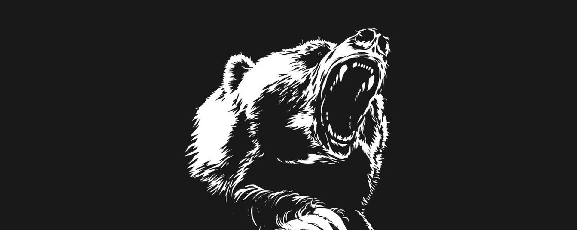 Медведь на черном фоне. Злой медведь. Медведь рисунок. Свирепый медведь.