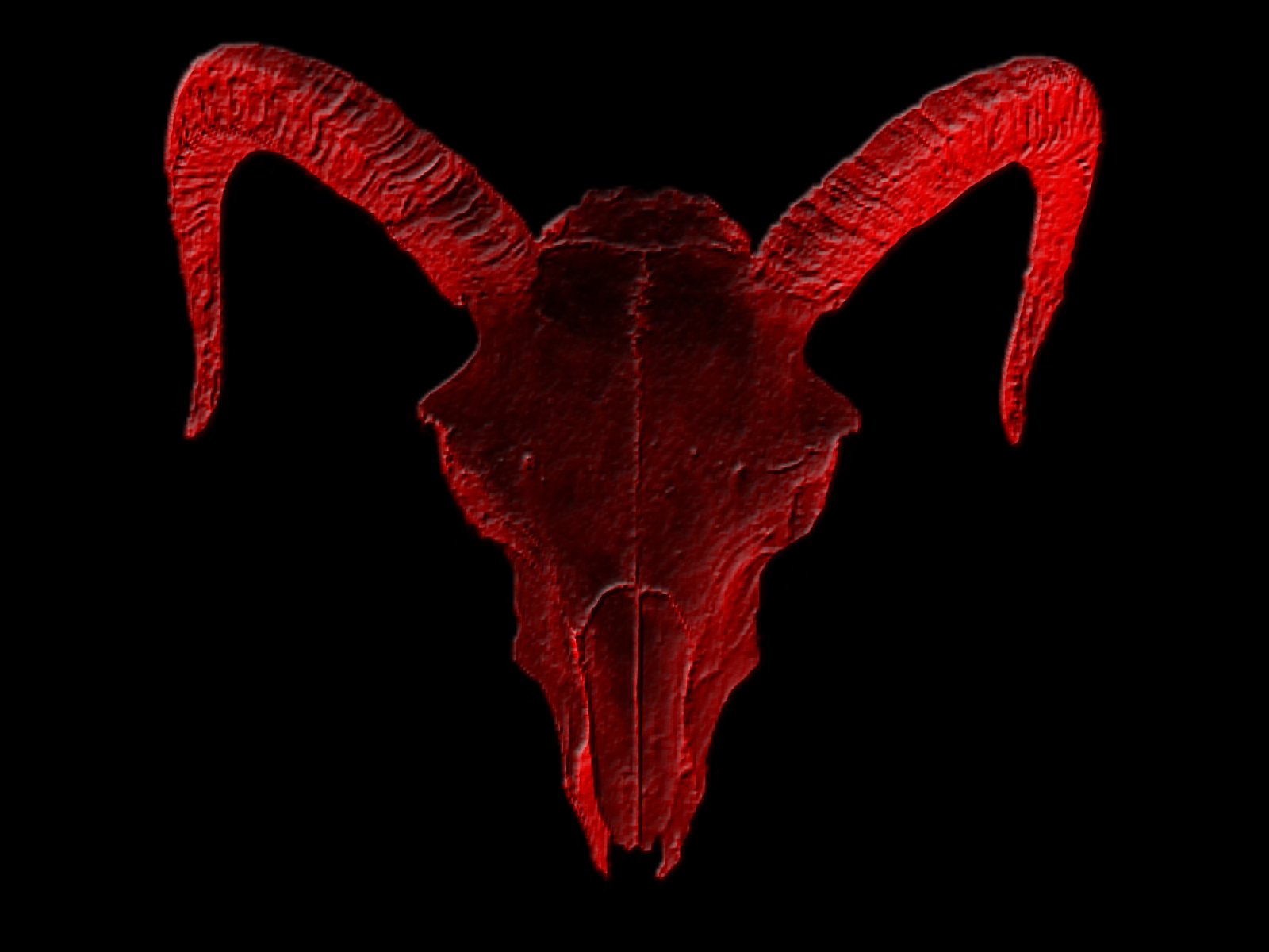 Красный Рог. Демонические рога. Рога дьявола на черном фоне. Темный рог