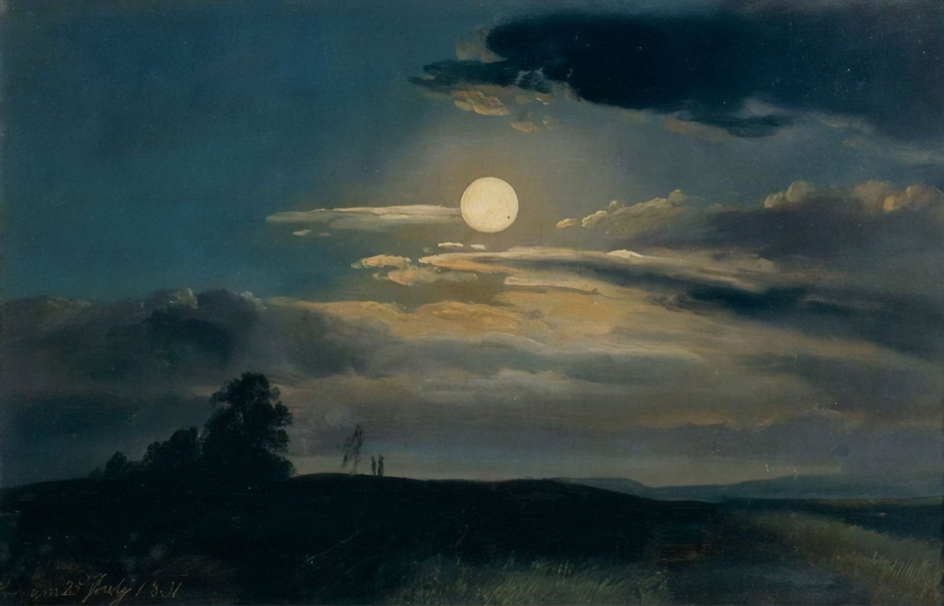 Картина небо луна. Лунная ночь 1899.