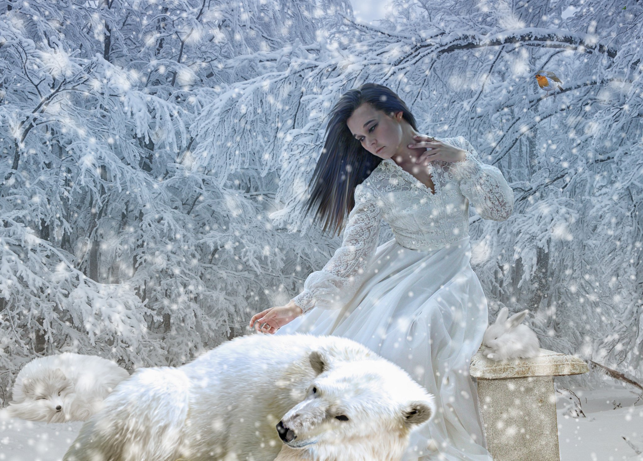 Женщина в сугробе. Красавица зима. Снежная девушка. Девушка в снегу. Сказочная зимняя фотосессия.